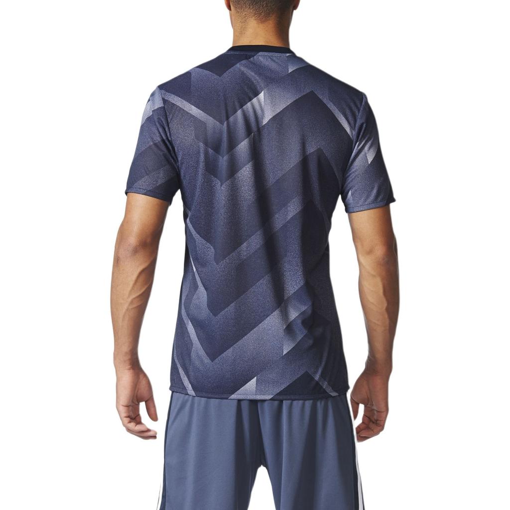 adidas Тренировочная полосатая футболка с коротким рукавом для футбола Мужские топы BR3719