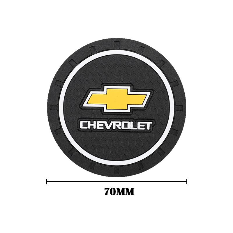 APT2 2Pcs Silicone Coaster Car Water Cup Pad Anti-slip Mat Auto Interior For Chevrolet Camaro Colorado Cobalt Silverado Beat Groove