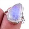 Кольцо из стерлингового серебра 925 пробы с натуральным радужным лунным камнем, размер 8 O2l72