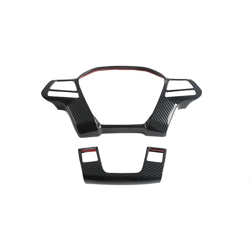 Steering Wheel Decorative Protector Trim For BYD Shark 6 ABS Material Steering Wheel Cap Cover Sticker Carbon Look Black 2pcs