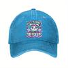 Silly Rabbit Easter Jesus Print Baseball Cap Adjustable Cotton Casual Distressed Unisex Adult Cap