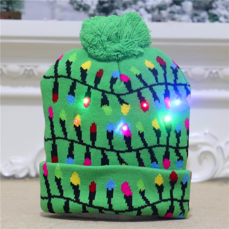 LED Light-Up Knitted Christmas Hat for Adults & Kids - Festive Party Accessory