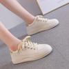 Нишевые оригинальные дизайнерские женские маленькие белые туфли с колосьями пшеницы, студенческие стильные модные повседневные кожаные водонепроницаемые спортивные туфли для настольных игр