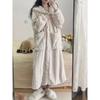 Coral Fleece Jacquard Pajamas for Women In Winter, with Thickened Fleece and Warm Flannel, Autumn and Winter Nightgowns