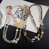Vintage Rose Heart Crystal Phone Lanyard With Pvc Chain For Women And Men