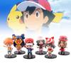 Collectible Anime Character Figures Set Of Six Pvc Toys Cute Ash Misty Models