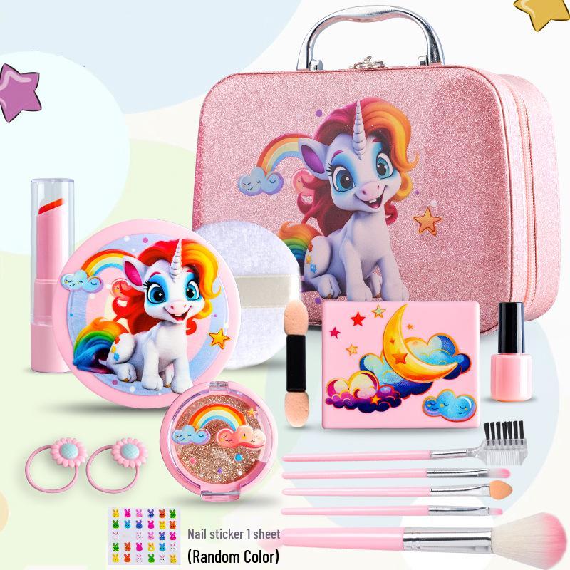 Children's Cross-Border Cosmetic Play Set: Lipstick, Nail Polish, Makeup Box, Princess Dressing Table Toy