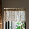No Punching Small Curtains, Japan-Korea Trade Plants, Flowers, Fresh Green Leaves, Short Curtains, Finished Products, Partition Curtains