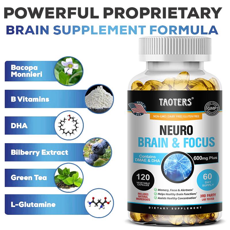 Капсулы Neuro Brain Концентрация Комплекс Улучшение Памяти и Концентрации 120 Капсул