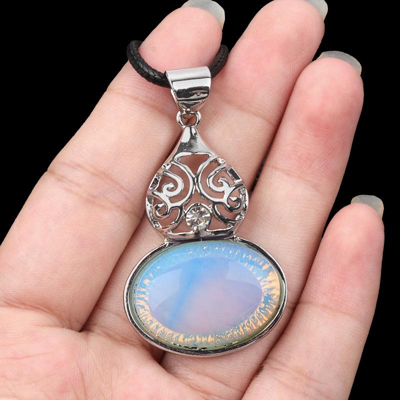 Healing Crystal Alloy Gemstone Inlaid Gourd-shaped Pendant Natural Stone Charms Healing Energy Jewelry Unisex Gift Balance Luck