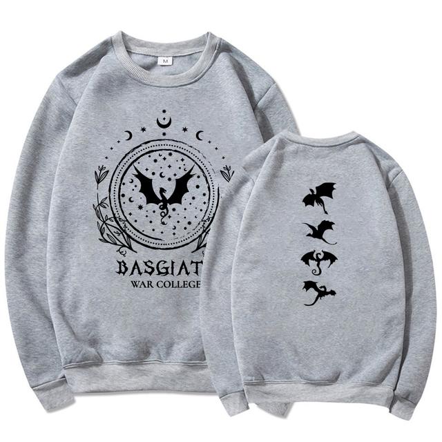 Толстовка для колледжа Basgiath, толстовки с четвертым крылом, женская толстовка с длинными рукавами и круглым вырезом, винтажный пуловер, книжная толстовка