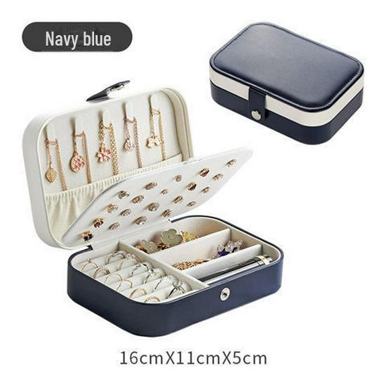Большая вместимость ПУ дорожная коробка для хранения ювелирных изделий для сережек и ожерелий
