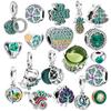 925 Silver Green Series Flower Tree Apple Pendant Diy Fine Beads Fit Charms Bracelet Women Jewelry Diy
