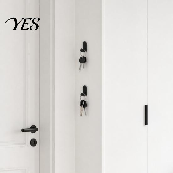 Adhesive Key Holder 2PCS 3D Printed Hook, Self-locking Design, Nail-free Holder, Hook Space-saving Nordic Minimalist Style for Wall Home Decor