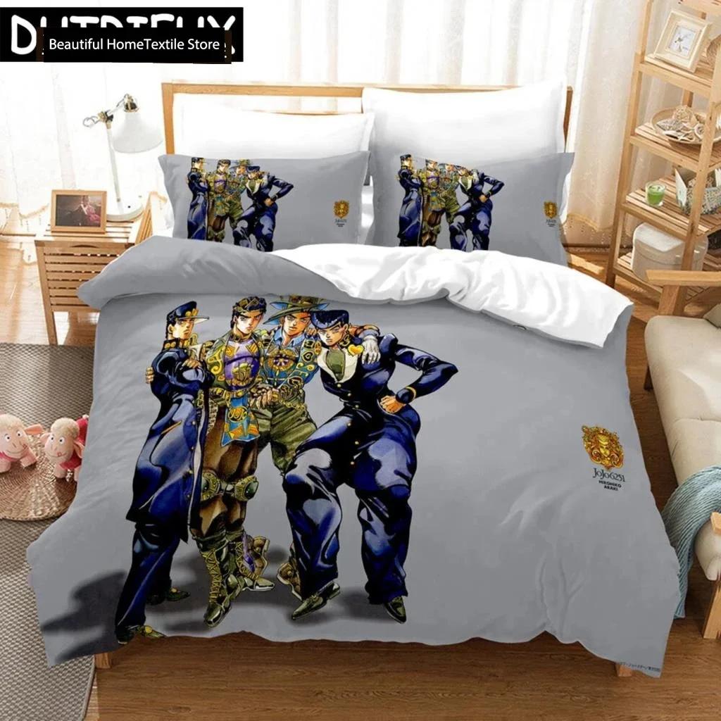 Аниме JoJo's Bizarre Adventure 3D НОВЫЙ Пододеяльник Наволочка Комплект Постельного Белья Взрослый Мальчик Девочка Украшение Спальни Односпальный Двуспальный Большой