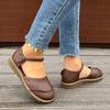 Fashion Retro Handmade Genuine Leather Flats Sandals 2025 Summer New Casual Versatile Comfortable Soft Sole Women's Shoes
