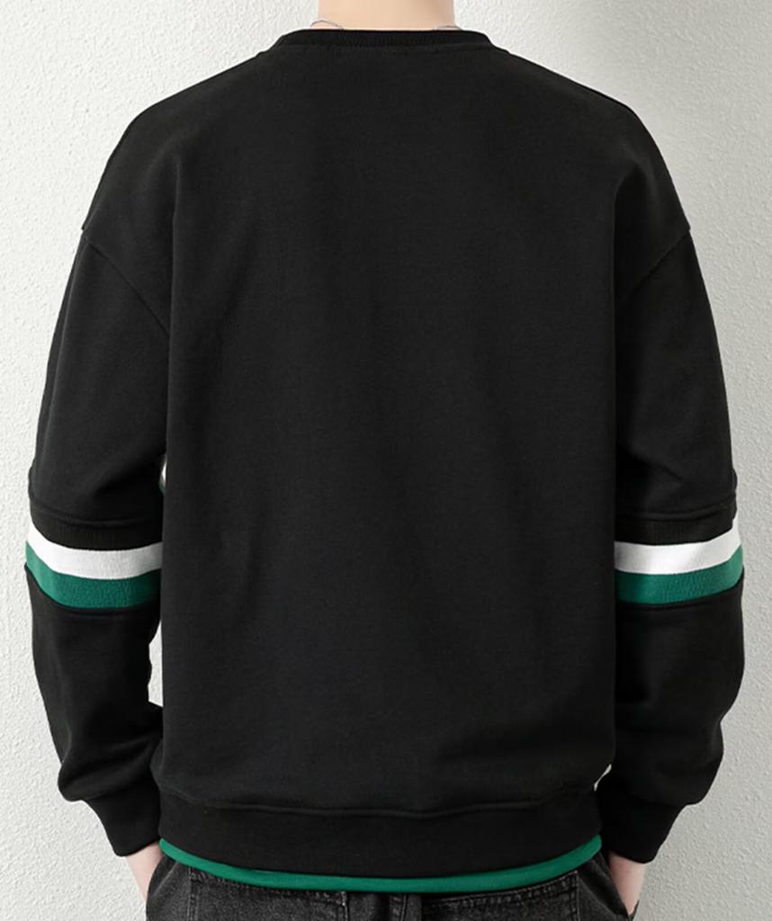 Bligo Long Sleeve Plus Round Layered Logo Long Sleeve Loose Solid Brand Men's Sweatshirt, Size, Neck, Look, Print, Pullover, T-Shirt, Oversized,