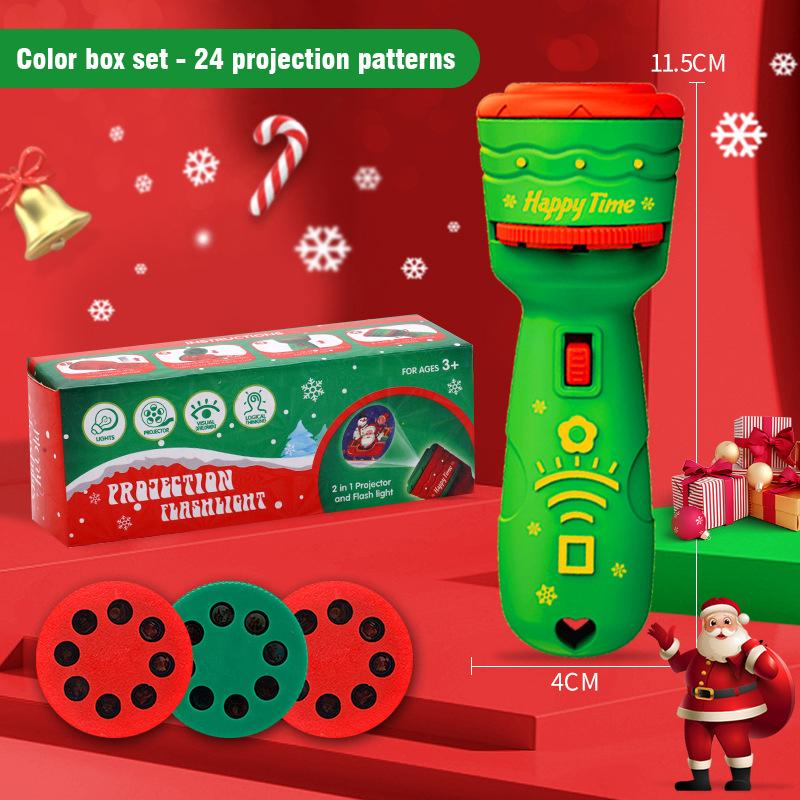 Non-Toxic Children'S Christmas Projector Flashlight Cognitive Lighting Cartoon Pattern Fun Picture Projector Early Education Toys For Kids