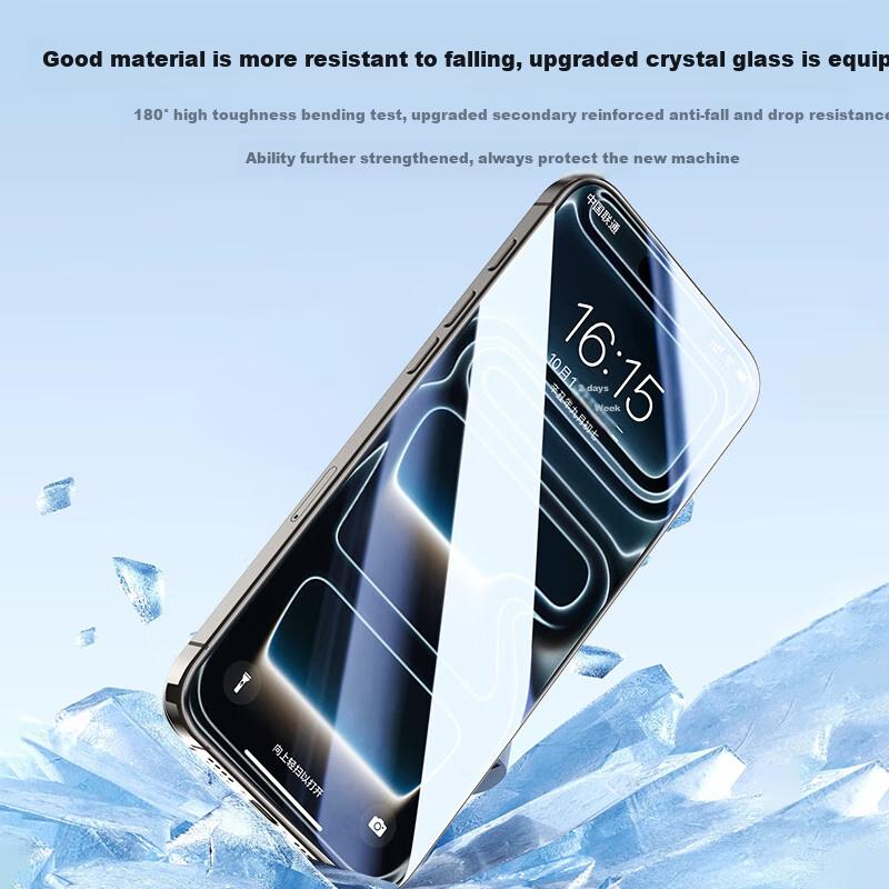 2 Pieces without Black Border Tempered Glass Screen Protector for IPhone 17 Pro Max Glass Anti-Drop Wear-Resistant for Apple 17 Pro Max Smartphone