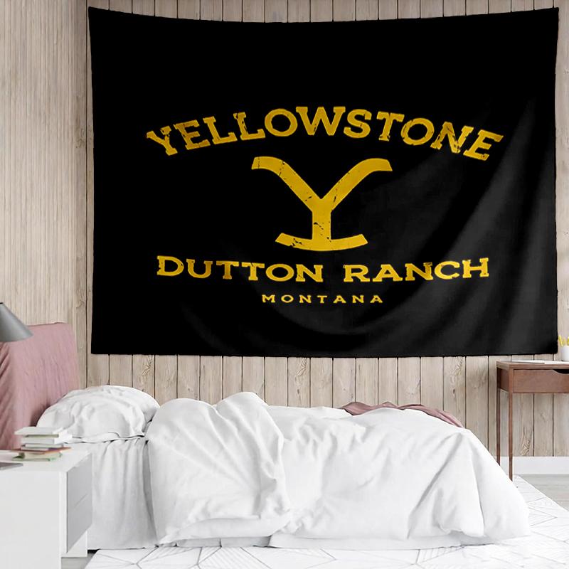 Yellowstone Print Tapestry, Backdrop, Easy Setup, Ideal for Bedroom, Office & Living Room, with Aesthetic Wall Hanging Decor.