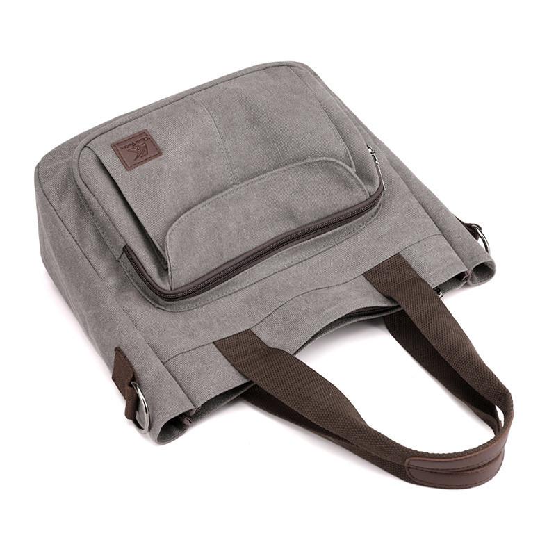 Womens Large Canvas Handbag With Secure Zipper Closure For Commuting And Office