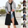 Women's Fashion Colour Blocking Loose Jacket Zipper Cardigan Padded Sweatshirt