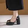 Грубый каблук сандалии мешок головы женские новинка лета 2025 с юбкой Грубый каблук Мэри Джейн высокие каблуки женские