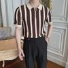 Мужская летняя полосатая рубашка-поло Slim Fit Ice Silk