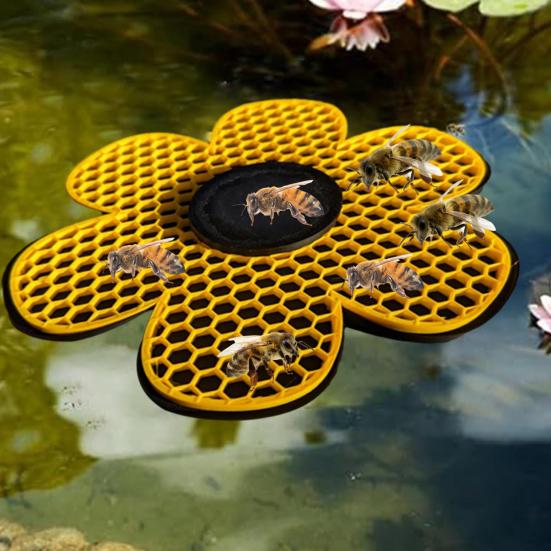 Плавающая станция для поения пчел, уличная ванна для пчел, поилка для бабочек, поилка для насекомых в форме цветка для сада, ванна для кормления пчел и птиц