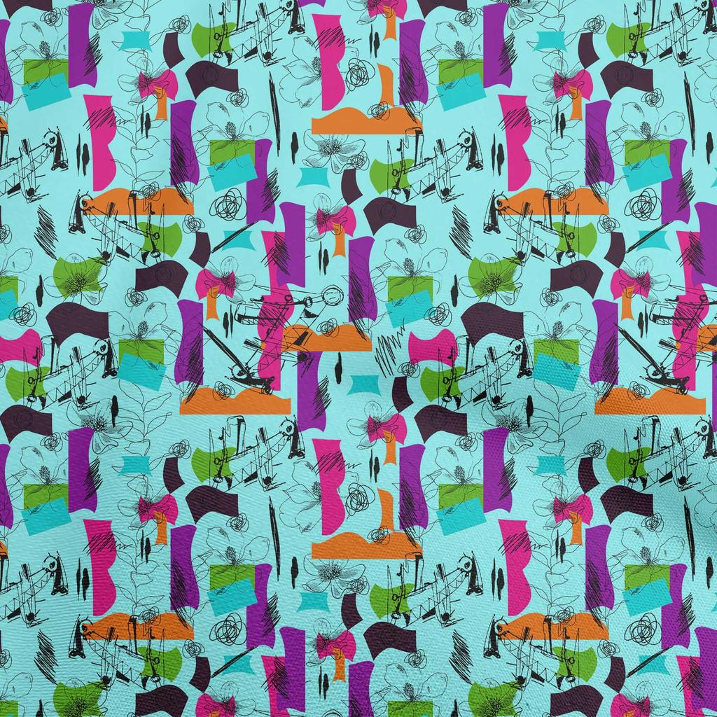 oneOone Хлопчатобумажная гибкая фиолетовая ткань Резюме Ткань для шитья Напечатанная ремесленная ткань во дворе 40 дюймов