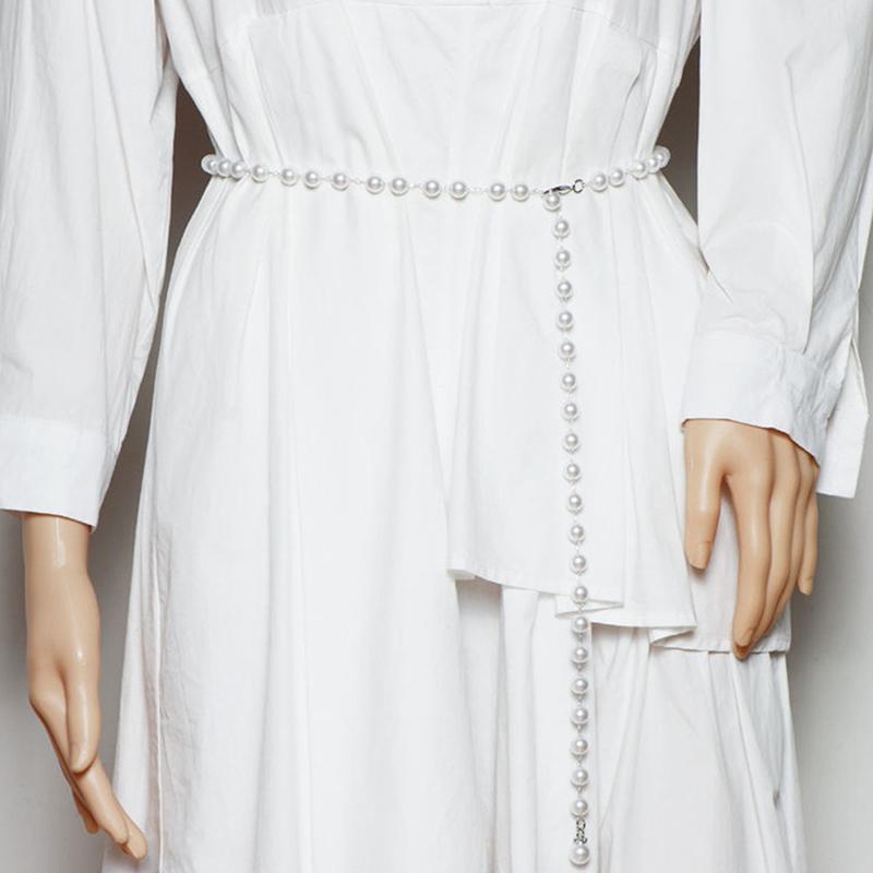 Pearl Waistband White Waist Chain All-Match Pearl Pendant Belt For Women