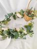 1Pc 1.75m Flower Garland with Fake Peony Artificial Eucalyptus Flower Vine Seeded Eucalyptus Leaves Greenery Garland for Wedding Table Party Decor