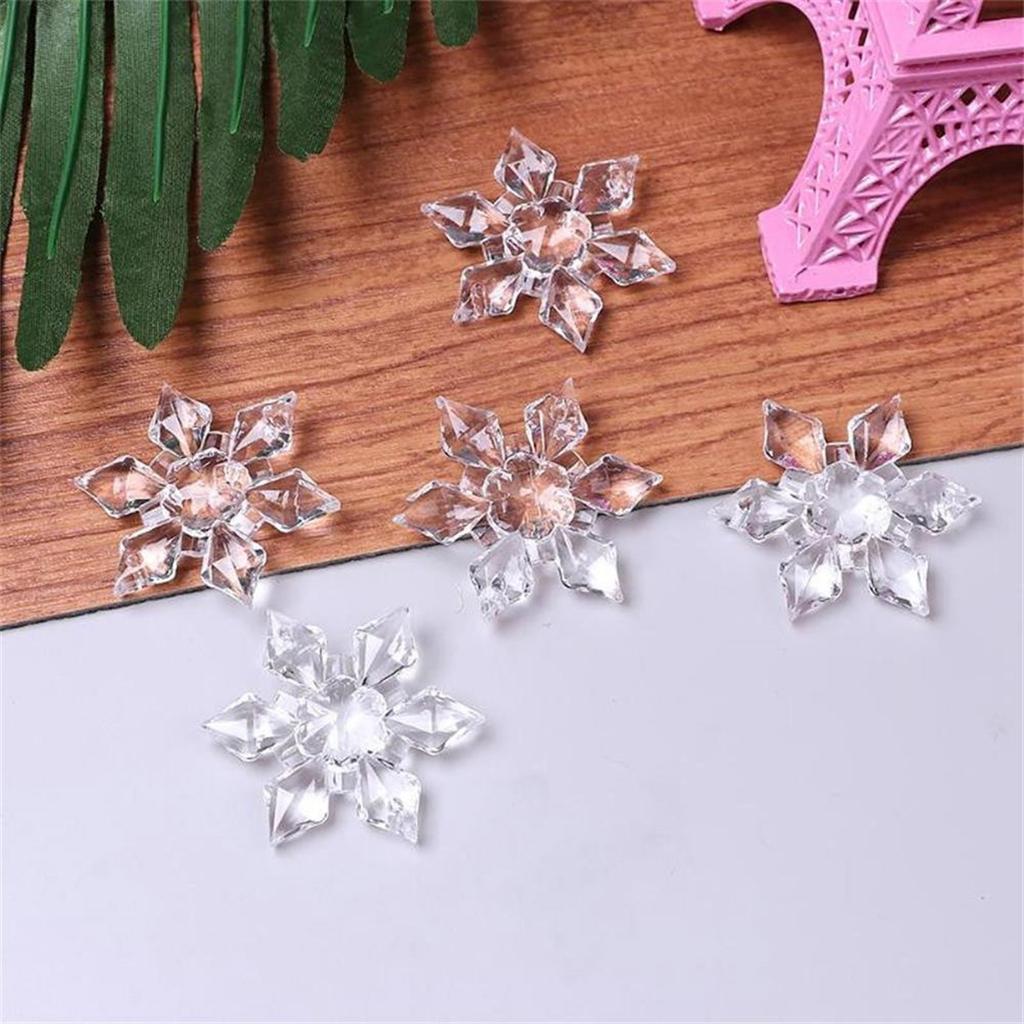 5 шт. Рождественская снежинка Прозрачный кристалл Акриловая страза Для подвески на елку DIY Декоративное рукоделие Скрапбукинг Декор 4,5 см