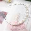 Lady Wavy Headband Non-slip Shiny Rhinestone Faux Pearl Narrow Band Anti-rust Hair Decoration Elastic Party Prom Lady Hair Hoop Hair Accessories