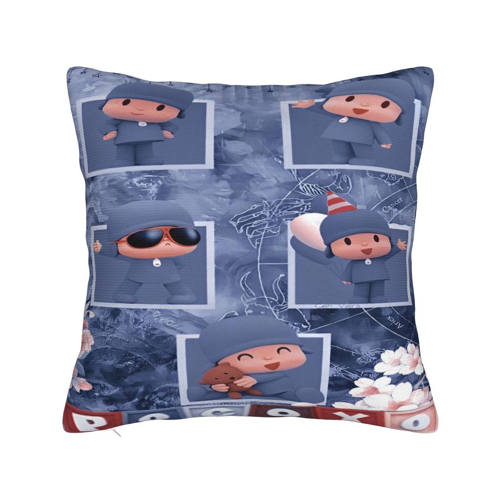 Trendy Car Pocoyoes Cartoon Comdy Decoration Pillowcase Merch Pillow Cover Zipper Multi Size