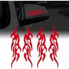 TOMALL 4 Pcs 19cm Flame Reflective Sticker for Car Flame Racing Sports Stripe Decal for Golf Cart Vinyl Waterproof Decal Decoration for Car Body Side