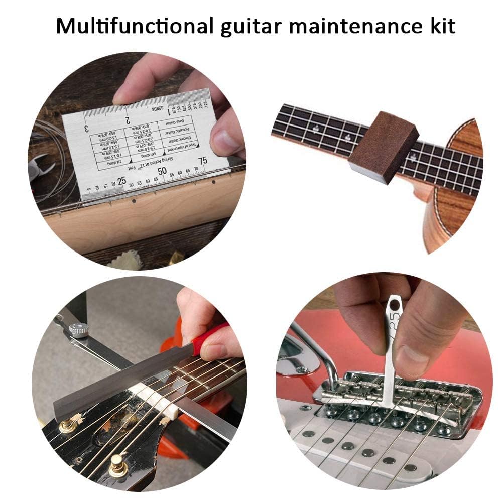 YWHWLX Guitar Maintenance Repair Guitar Repair Guitar Cleaning Care Tool Set for Acoustic Electric Perfect Gift for Music and String Instrument Lovers