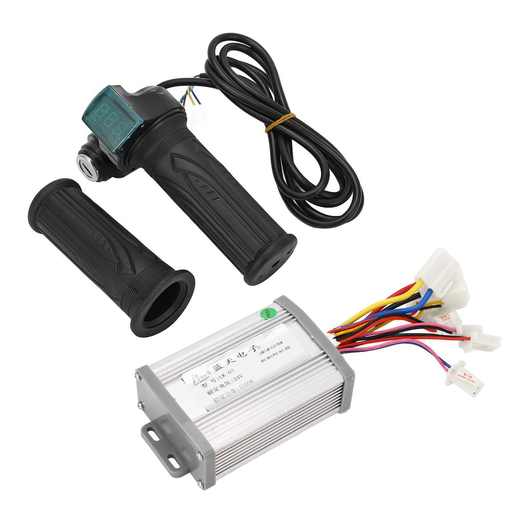 24V 1000W Bicycle Brushed Motor Controller with Twist Throttle Handle Keys Electric Bicycle Conversion Kit