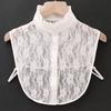 1PCS Fashion Front Tie White Fake Collar for Women Stand Detachable Collar Fake Girls Vintage Lace Ladies False Blouse Collar
