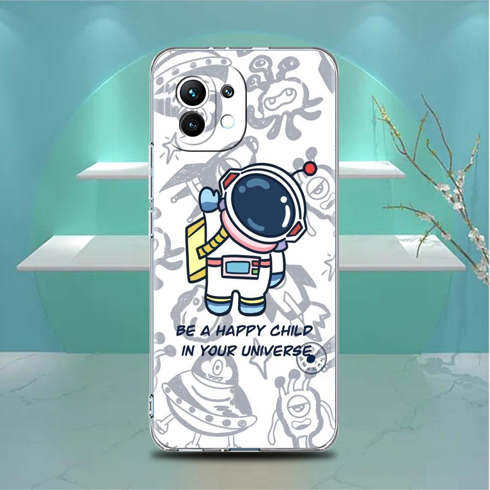 Прозрачный чехол Astronaut Universe для Xiaomi Mi Poco X3 NFC M3 Pro F3 F1 11 Lite 12 Note 10 11T 9T