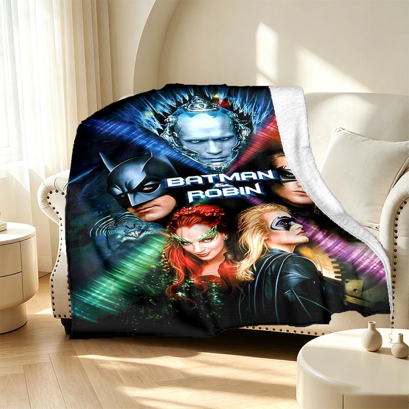 Batman Pattern Blanket for Home Decoration, Bed, Sofa, Car Travel, Camping, Suitable for All Seasons, Birthday Christmas Gift