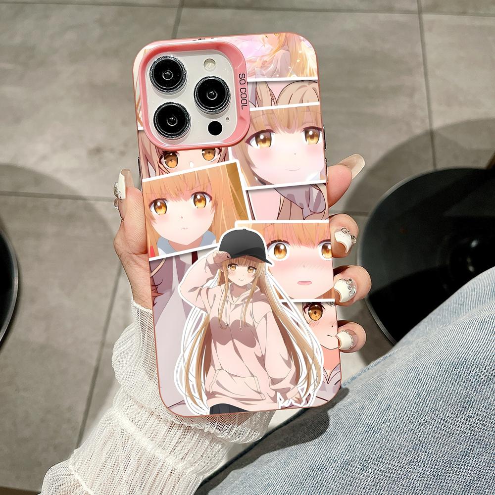 Чехол для телефона Angel Mahiru Shina для iPhone 17 16 15 14 13 12 11 X XR XS Air Pro Max Plus Розовый Разноцветный Серебристый Чехол
