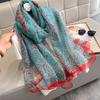 New Spring Large Female Summer Silk Thin Hijab Wraps Women Elegant Floral Scarf Shawl Pashmina Beach Stoles Bufanda Foulard