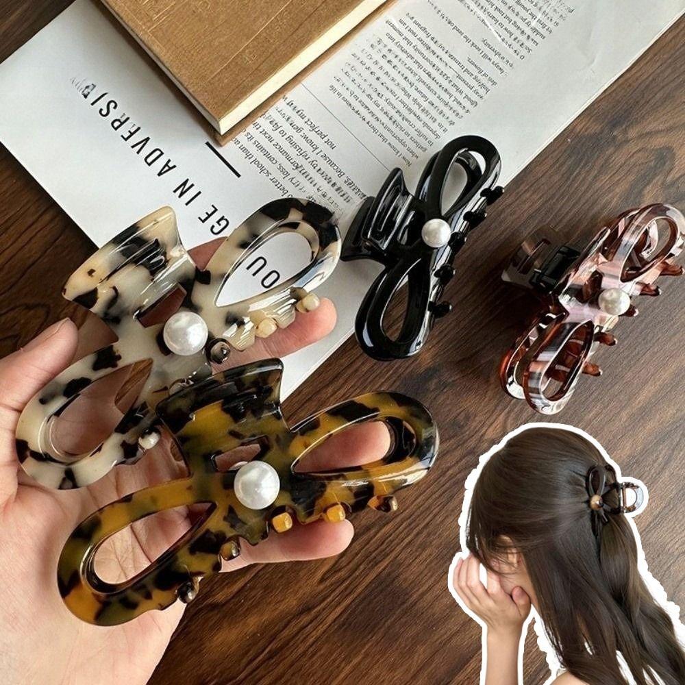Pearl Ponytail Hair Clips French Design Lady Shark Clip Elegant Women Hair Claws Women Headdress