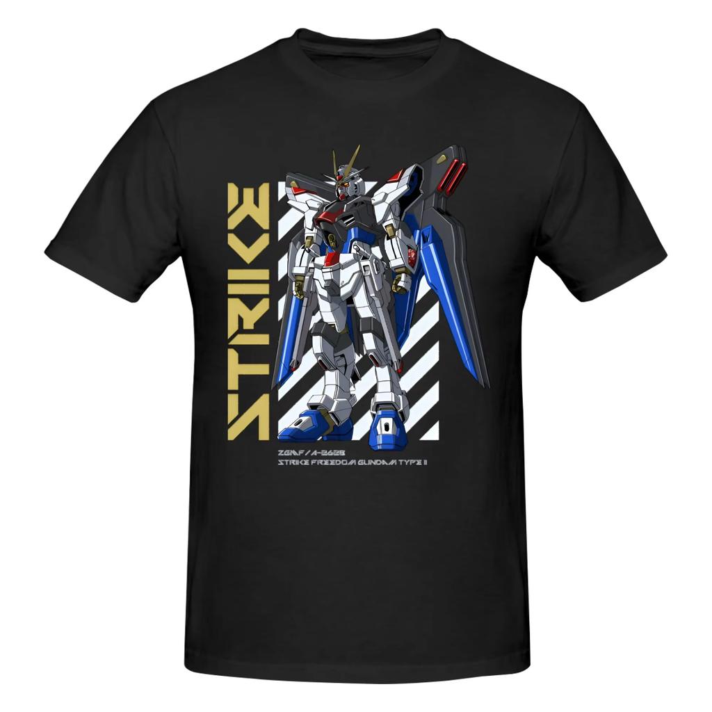 Mecha Warrior Gundam Anime T Shirt for Men 2026 Cotton Freedom T-shirts Summer Short Sleeve Tee Shirt Slim Fit Clothing Gift