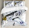 Airplane Fighter Duvet Cover King/Queen Size,flying Fighter Jet Bedding Set for Kids Teens Boys,modern Cool Airplane Quilt Cover