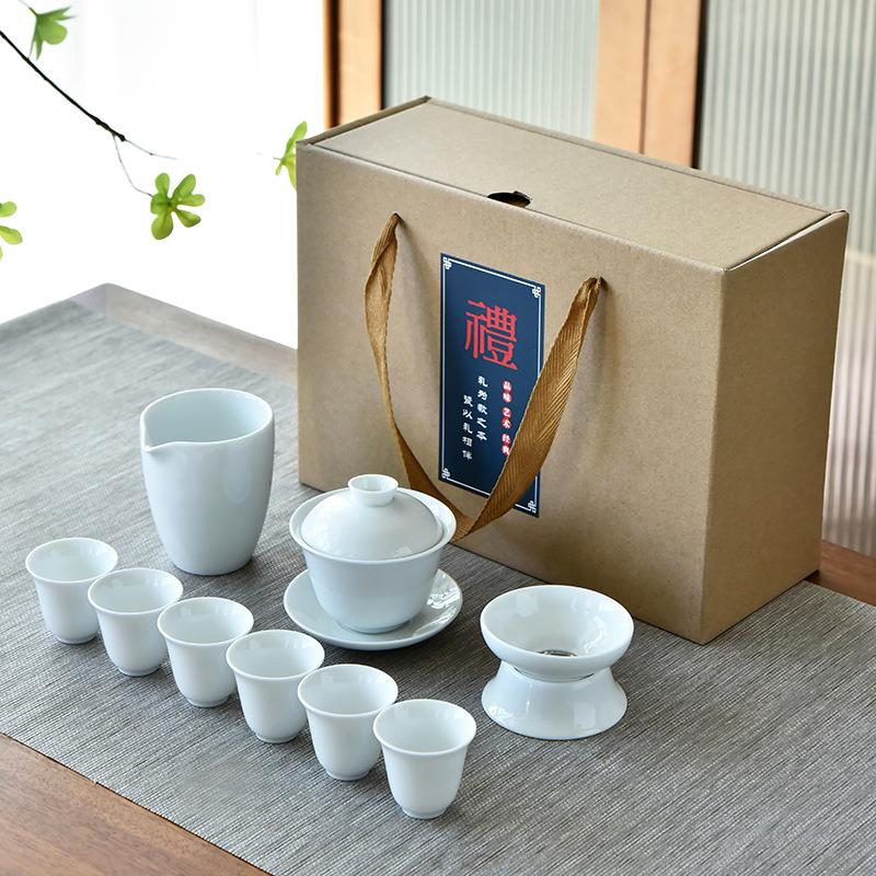 Gaiwan Ceramic Kung Fu Tea Set Household Business Gifts