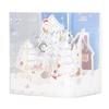 3D Popup Музыкальные рождественские открытки Ручная работа Ажурная гравировка Снежный пейзаж 3D рождественские открытки с бумагой