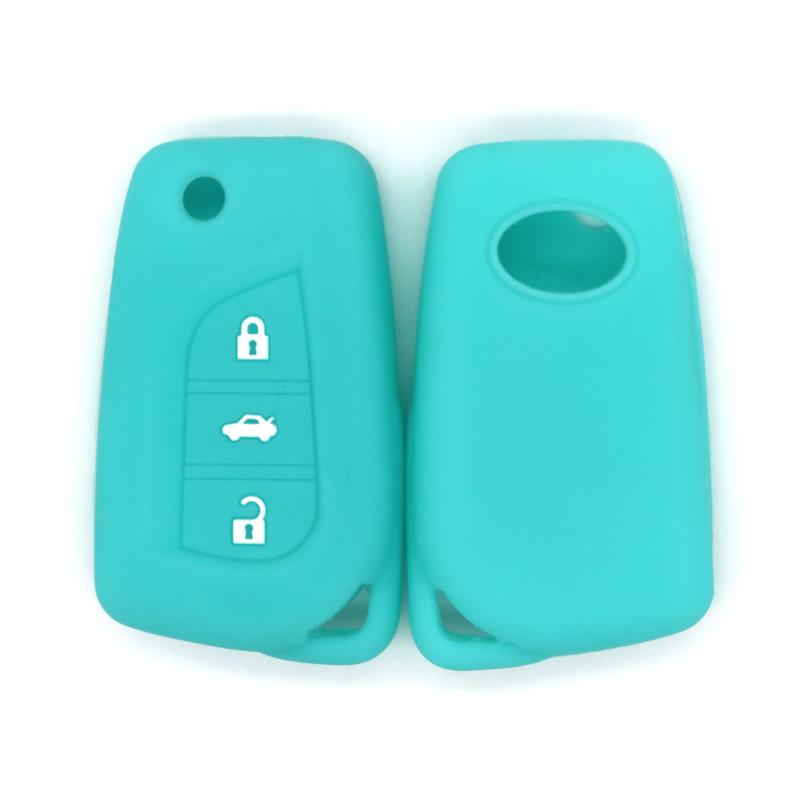 Fall-proof key cover, suitable for Toyota RV4, Rongfangguan, Ruizhi, Carola, Linc, folding type, 3-buckle silicone key bag