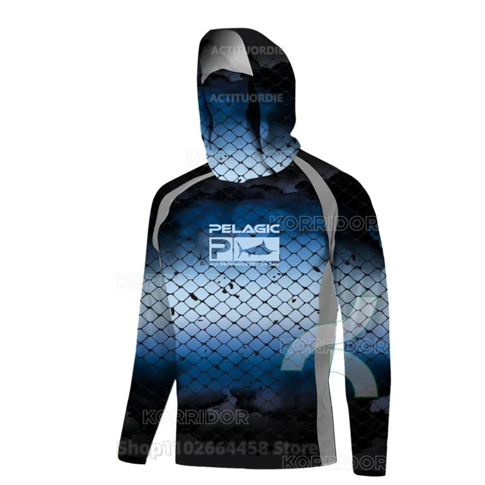 PELAGIC Men's and Women's Long Sleeve Breathable Sunscreen Hooded Fishing Suit Sea Fishing Boat Fishing Luya Fishing Suit Customization